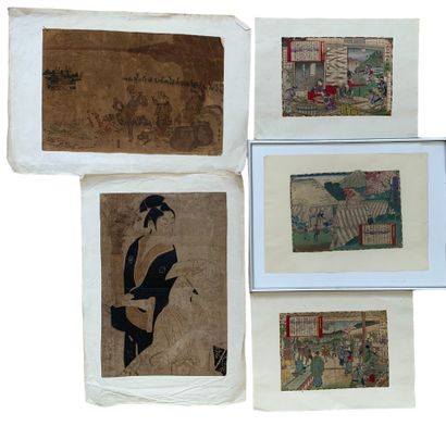 Lot of Japanese prints including three by...