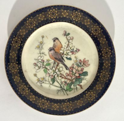 Porcelain plate and polychrome enamels with...