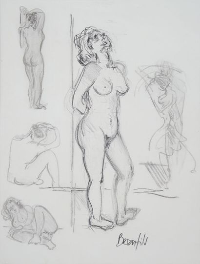 null Jean-Luc BEAUFILS (1953)
Studies of female nudes
Pencil signed lower right 
63...