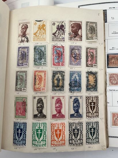 null 9 albums of stamps : Stamps of the Whole World including France, Colonies, Western...