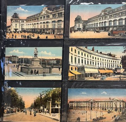 null TOULOUSE - Five albums of old postcards (about 1100 CPA) : 
including Labouche,...