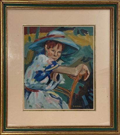 null Pierre CORNU (1895-1996)
Young woman with a blue cape
Gouache signed lower right
31,5...