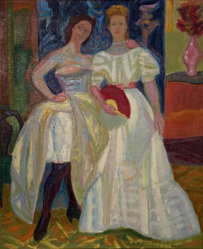 null Louis BERTHOMMÉ-SAINT-ANDRÉ (1905-1977)
The two young women
Oil on canvas signed...