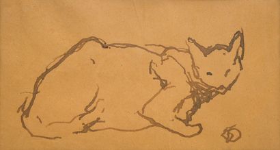 null Henri DELUERMOZ (1876- 1943)
The cat
Monogrammed ink
11 x 20 cm.