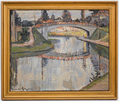 null Alexander ALTMANN (1878-1932)
Bridge on the canal
Oil on canvas signed lower...