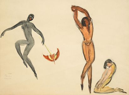 null Paul COLIN (1892-1985)
The dancers
Watercolor signed lower left and dated "1925
35...