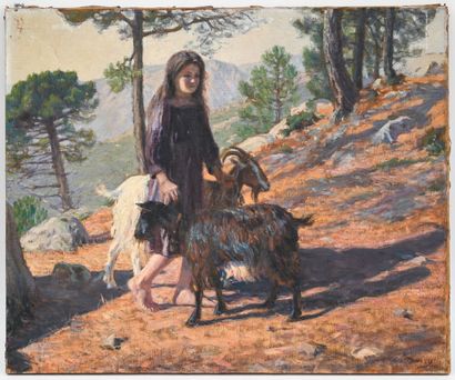 null Camille BOIRY (1871-1954), 
Corsican Shepherdess 
Oil on canvas signed lower...