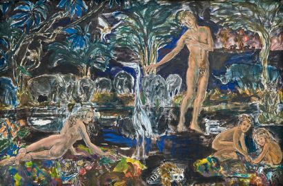 null Marie DUCATE (1954)
Adam and Eve
Mixed media on (watercolor, gouache, resin...