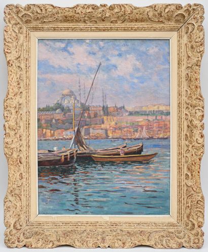 null Henri DELAVALLÉE (1862-1943)
Feluccas in the Port of Constantinople
Oil on canvas...