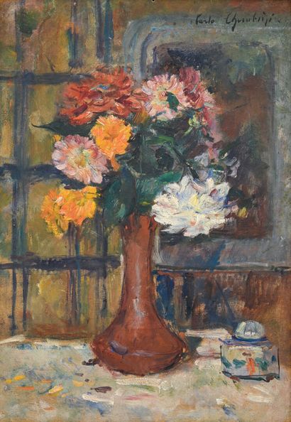 null Carlo CHERUBINI (1897-1978)
Vase of flowers
Oil on panel signed upper right
46...