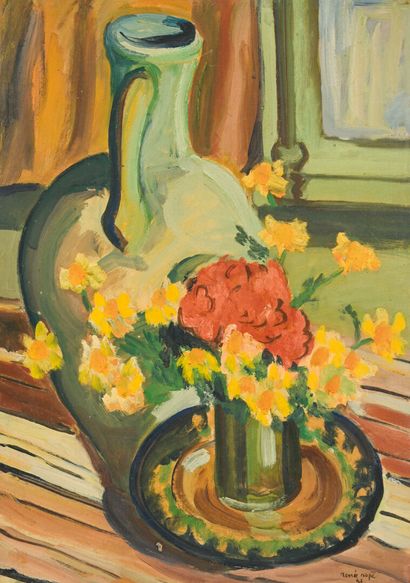 null Renée ASPE (1929-1969)
Still life with a bunch of flowers
Oil on paper signed...