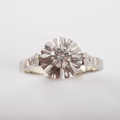 null Solitaire ring, brilliant-cut diamonds, approx. 0.20 carat, 18k white gold and...