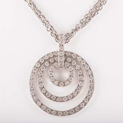 null Modernist pendant chain, brilliant-cut diamonds, approx. 3.6 carats, 18K white...