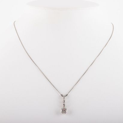 null Pendant necklace, approx. 1.20 carats old-cut and 8/8-cut diamonds in closed...
