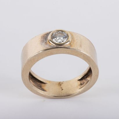 null Diamond ring, brilliant-cut diamond in closed setting, approx. 0.45 carat, mounted...