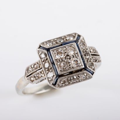 Charm ring, old-cut and 8/8 diamonds, calibrated...