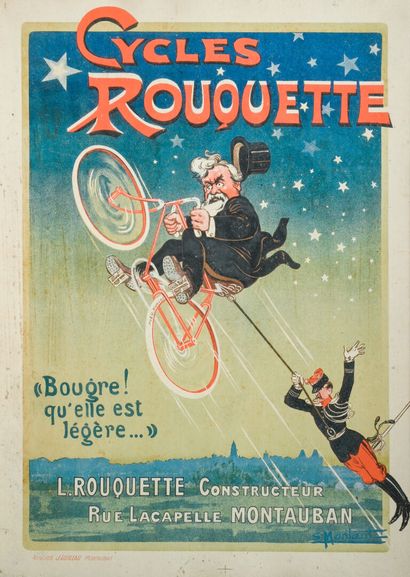 Affiche publicitaire Cycles Rouquette, Montauban
