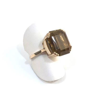 (AC) Citrine ring, mounted in 14K gold.
Circa...