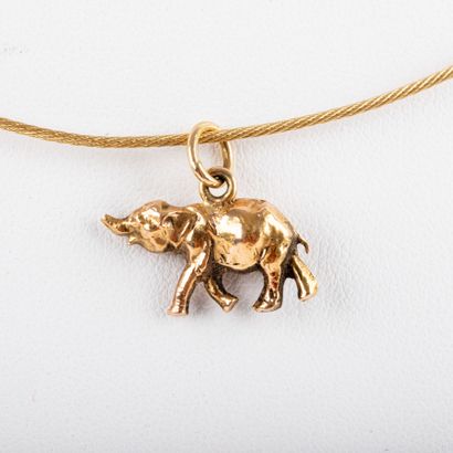 (AC) Torque necklace and elephant pendant,...
