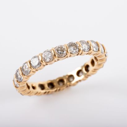 null Alliance américaine diamants taille brillant 1,50 carats env., monture or jaune...