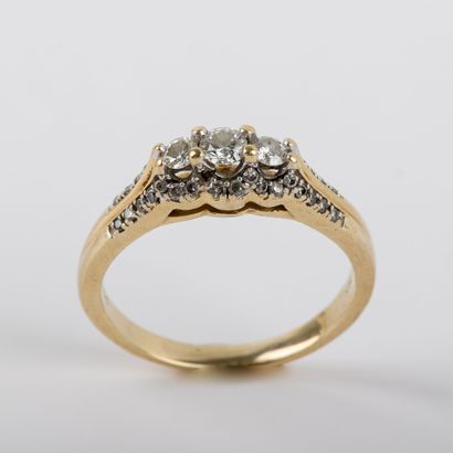 null Garter ring, brilliant-cut diamonds, approx. 1 carat, 14K gold setting
Gross...