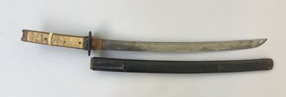 null Japanese Wakisachi blade, 495 mm long, blade with original polish but oxidized...