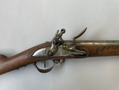 null Composite flintlock rifle, lock marked "Maubeuge Manufacture Nationale", battery...
