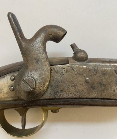 null Cavalry percussion pistol in the style of a model 1822 T Bis, formerly flintlock...