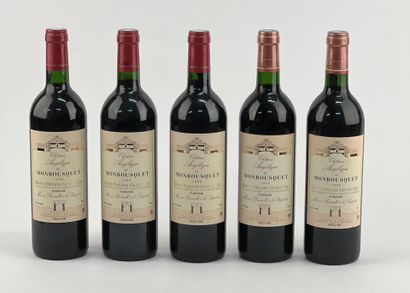 null 5 bottles: 3 CHÂTEAU MONBOUSQUET 1998 Saint-Emilion Grand Cru, 2 CHÂTEAU MONBOUSQUET...