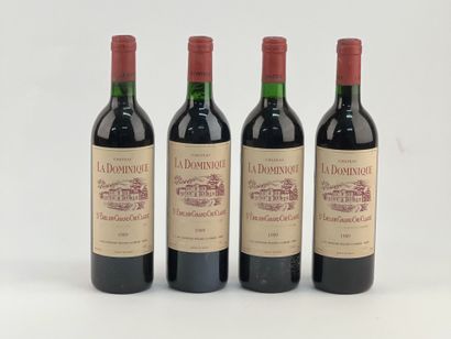 null 4 bottles CHÂTEAU LA DOMINIQUE 1989 Saint-Emilion Grand Cru (E. lm)