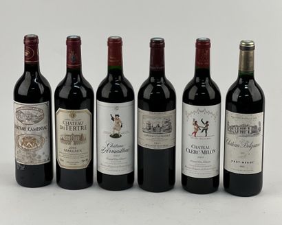 null 6 bottles: 1 CHÂTEAU CAMENSAC 2003 5e GC Haut-Médoc, 1 CHÂTEAU DU TERTRE 2003...