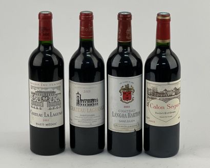 null 4 bottles: 1 CHÂTEAU LAGRANGE 2003 3e GC Saint-Julien, 1 CHÂTEAU LANGOA BARTON...