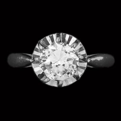 null Bague solitaire diamant taille brillant 1,10 carat, couleur F, pureté VS1, sans...