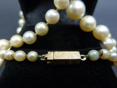 null Sautoir perles de culture en chute (45 à 85 mm), fermoir or. 
L: 72 cm