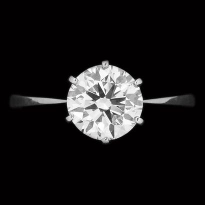 null Bague solitaire diamant taille brillant 1,48 carat, couleur J, pureté VS2, sans...