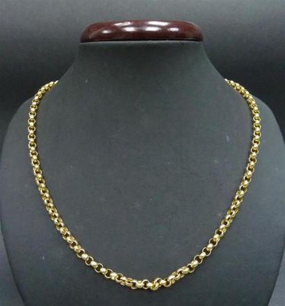 null Collier or maille jaseron.
Poids : 29,4 g - L : 47 cm