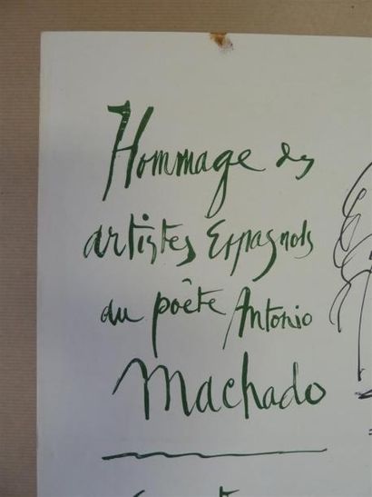 null Pablo PICASSO 
Hommage à Antonio Machado, Exposition Maison de la Pensée française...