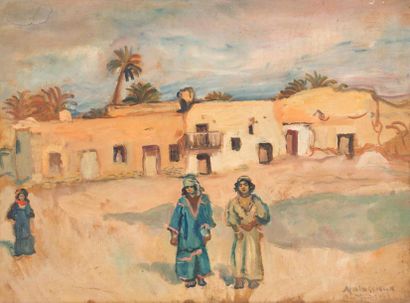 null Lucien MAINSSIEUX (1885-1958)
Douar arabe avec trois fillettes
Huile sur toile...