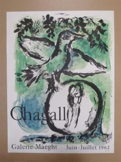 null Marc CHAGALL
L'Oiseau vert, 1962
Affiche. Galerie Maeght - Mourlot
70,5 x 53,5...