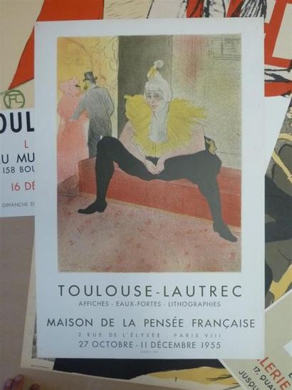 null Henri de TOULOUSE-LAUTREC
Lot de 9 affiches Galerie Maeght, Musée Jacquemart...