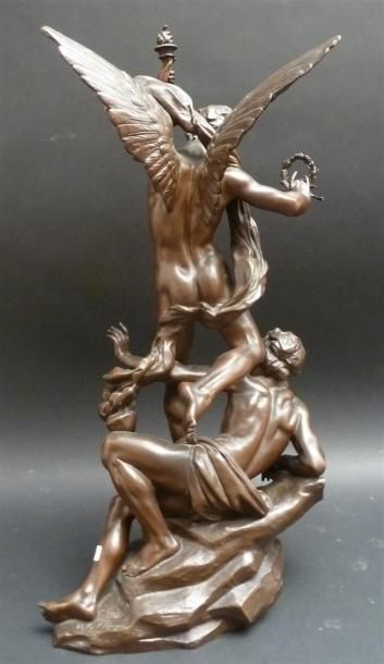 null Charles VITAL-CORNU (1851/53-1927)
La Victoire Triomphante
Epreuve en bronze
H:...