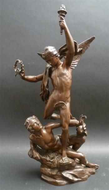 null Charles VITAL-CORNU (1851/53-1927)
La Victoire Triomphante
Epreuve en bronze
H:...