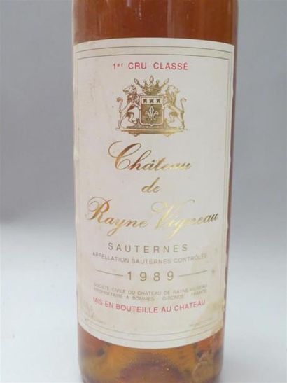 null 12 bouteilles Château de Rayne Vigneau - Sauternes - 1989 (4 EA, étiquettes...