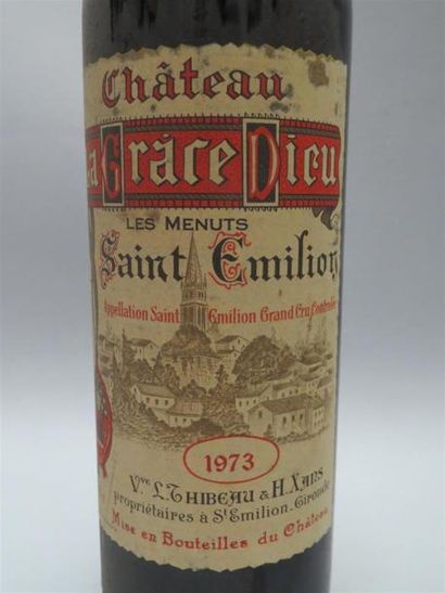null 3 bouteilles La Grace Dieu - Les Menuts - Saint Emilion 1973 (B)