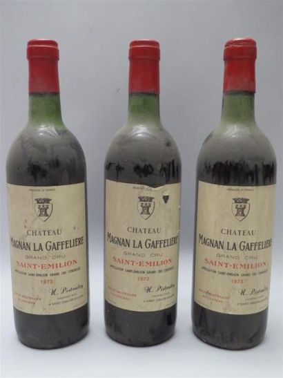 null 3 bouteilles Château Magnan La Gaffelière - Saint Emilion 1973 (B)