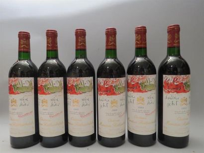  6 bouteilles Château Mouton Rothschild 1989 - (CB)