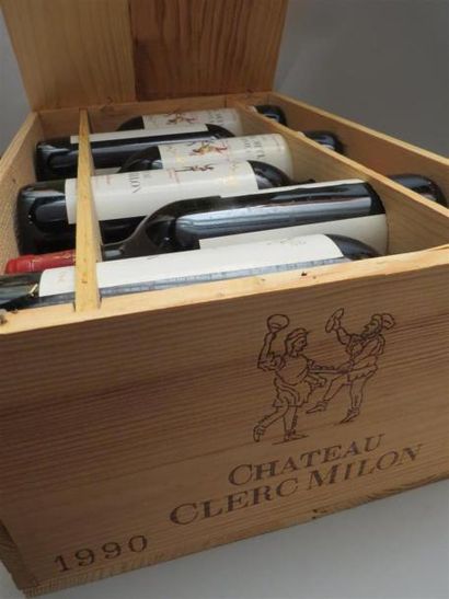 12 bouteilles Château Cler Milon - 1990 -...