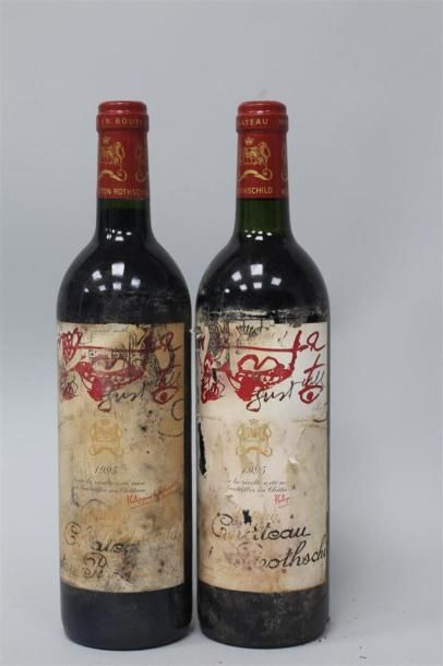 2 bouteilles Château Mouton Rotschild - 1995...
