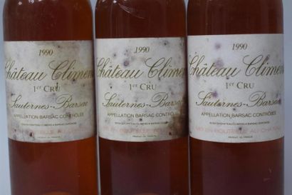 null 3 bouteilles Château Climens - Sauternes-Barsac - 1990 - (Etiquettes légèrement...