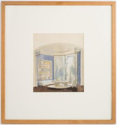 null André ARBUS (1903-1969)
Projet de décoration, salon
Gouache sur papier
31 x...